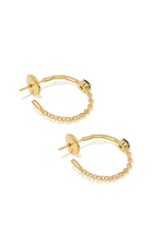Solitaire Hoop Earrings, 18k Yellow Gold & Tsavorites